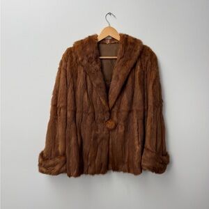 Elegant Brown Fur Coat